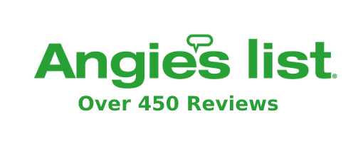 The green angies list over 450 reviews logo